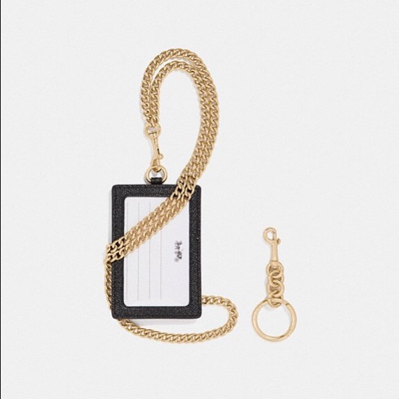 Coach Glitter Black Lanyard and Keychain Box Set NWT - Picture 2 of 3